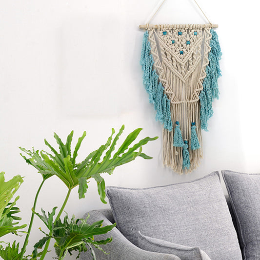Hand-Woven Cotton Rope Tapestry Bohemian Tapestry Pendant Simple Home